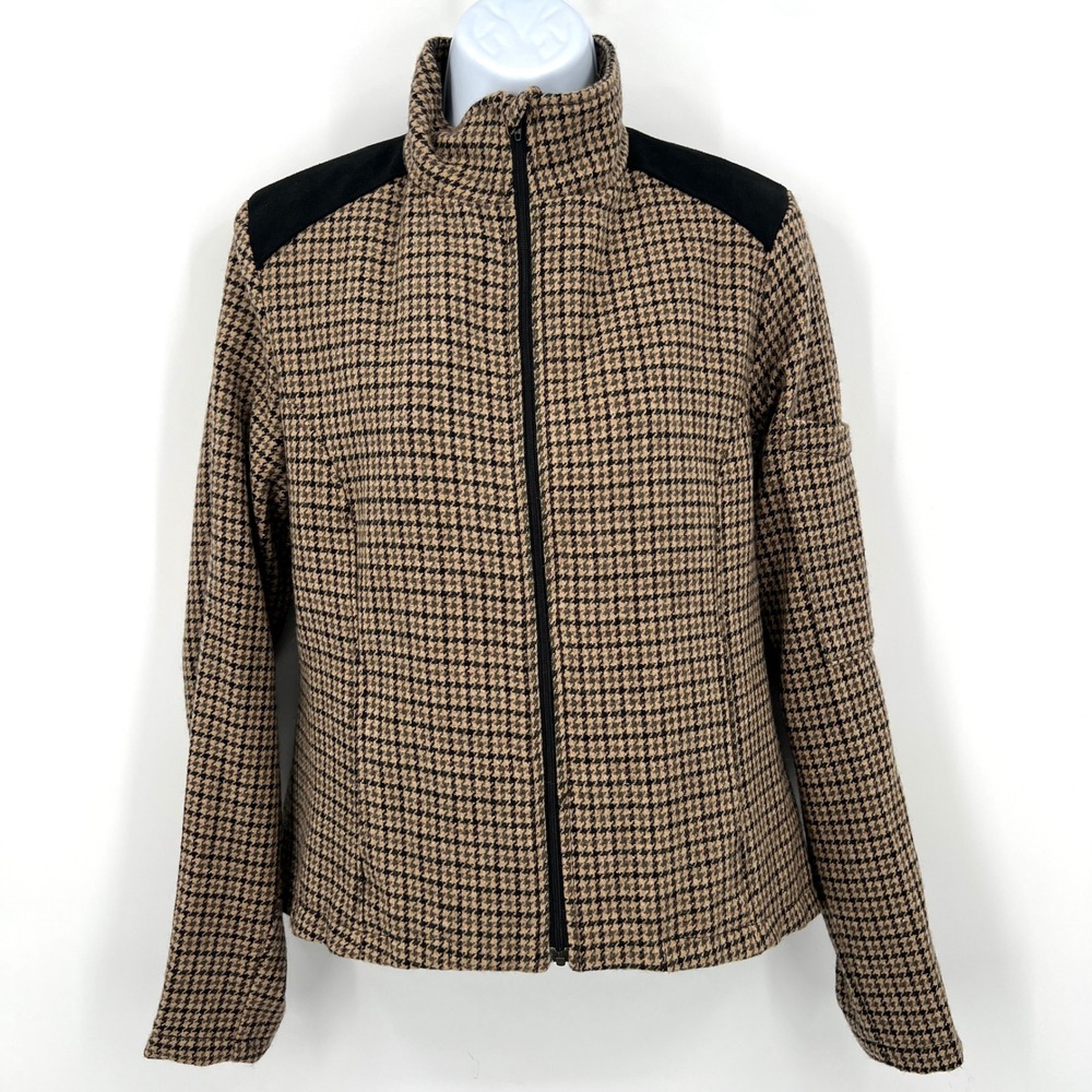 Sheila Moon San Francisco Houndstooth Check Wool Blend Cycling‎ Jacket Size S